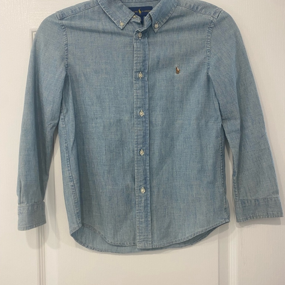 Polo Ralph Lauren size 7 denim boys shirt. Like new.